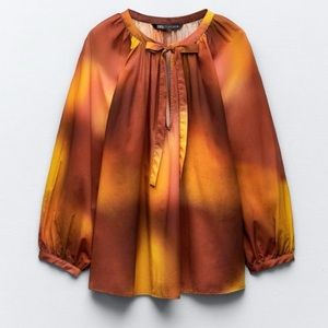 NWT Zara Tie Dye Blouse